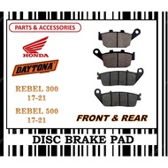 HONDA REBEL 300 500 17-21 CMX 500 BRAKE PADS SET FR0NT & REAR DAYTONA TYPE