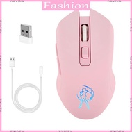 NAV 2 4G Pink Girl  Mice Cordless Portable LED Optical Gaming Mouse 1600DPI