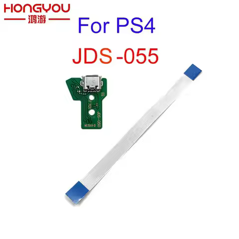JDS-055 USB Charging Port Socket Board 12 pin flex ribbon cable with PCB Board micro USB For PS4 Con