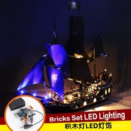 Black Pearl Lighting Luminous Building Blocks Pirate Ship DIY No. 4184 Compatible Lego Creative 1600