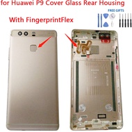 For Huawei P9 Back Cover Glass Rear Housing Battery Door Replacement with Camera Lens Adhesive Sticker