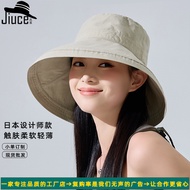 Cotton Route Big Brim Bucket Hat Hepburn Style Literary Full Shading Sunscreen Hat Female Summer Out