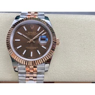 Rolex Datejust RZ419 31/36/41MM Classic Brown Dial with Dog Teeth Bezel, Gold Stainless Steel Strap 
