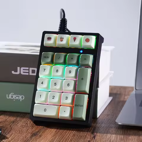 Mini Numric Keypad APAYADO T21 Mechanical Numric Keyboard Wired,Backlight portable for treasury / ac