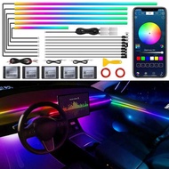 18 In 1 RGB Symphony Car Ambient Interior LED Kit Dual Zone Acrylic Strip 213 Colors App Controlled