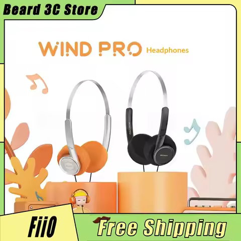 Fiio Snowsky Wind Pro Retro Headphones Wired Hifi Earphone Semi-Open Lightweight Portable Dynamic He