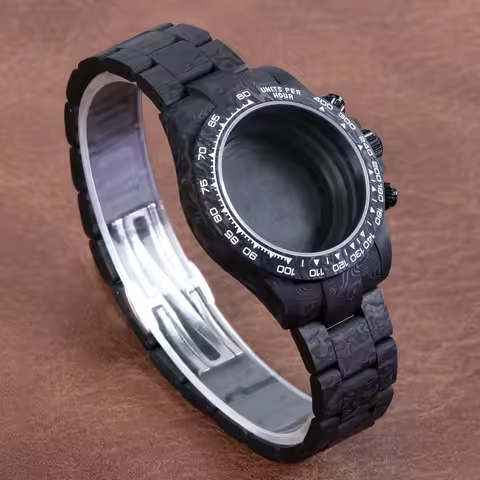 Seiko Mod VK63 Carbon Fiber Watch Case 40mm – Premium 3ATM Waterproof Case for Watch Modification, R