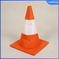[RazecaMY] Orange Traffic Cone Hat White Traffic Cone Costume Hat Collapsible Silly for Adults