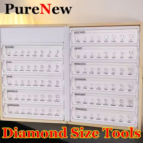 11 Shapes Diamond Size Tools for Jewelry Store Top Quality 5A CZ Comparison Moissanite Size Diamond 