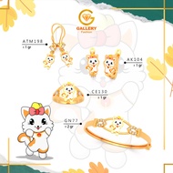 300 (6K) and 375 (8K) Gold Children's Jewelry Set Orange Cat Model ATKMN 198 AKLK 104 GBA 77 CAP 130