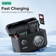 LLANO Canon LP-E17 Camera Battery Charger Dual Slot Digital Display with SD Card Storage Function For EOS-X81/750D/M6/EOS M3/760D/77D/EOS M5/800D/200D II/EOS 200D/850D/R10/EOS RP/M6 Mark II/R50