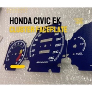 HONDA CIVIC EK CLUSTER FACE PLATE MANUAL PANEL METER SPEEDOMETER