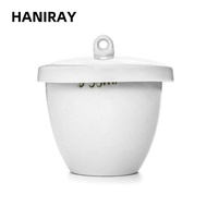 HANIRAY Ceramic Crucible, Smooth Surface White Lab Porcelain Crucible,  50ml Capacity With Lid Heat 