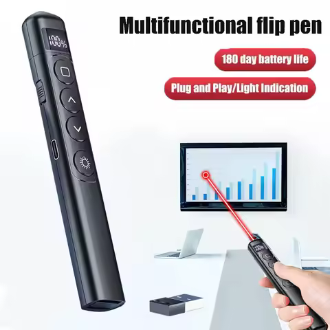 Flip-pen Presentation Clicker RF 2.4GHz PowerPoint Clicker Laser pointer pen Hyperlink Control Wirel