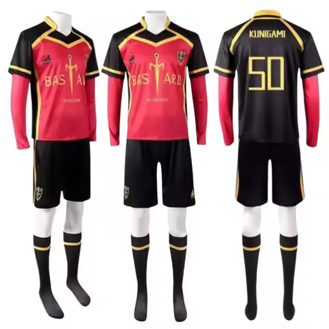 Mens Set Rensuke Wigs Bastard Munchen Team Soccer Jersey #50 Kunigami Football Uniform Anime Kunigam