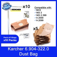 [Wholesale Clearance] Karcher 6.904-322.0 Paper Filter Bags for Karcher WD2 \ WD 2 Vacuum Cleaner. C