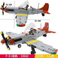 Vintage Propeller Fighter Plane P51 Mustang B24 Bomber Military Assembly Toy Blocks for Boys Classic
