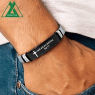 FORBETTER Family Friendship Bracelet, Stainless Steel/PVC Silver Inspirational Quotes Braclets, Simp