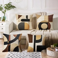 Sarung Bantal Geometrik Abstrak Moden, 45.72 x 45.72 cm, set 4 keping, sarung kusyen hiasan polieste