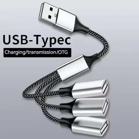 Multi Port USB Hub Extensions 4 Port Type C Hub USB Splitter Fast Data Transmission OTG Adapter For 