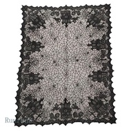 RUN Horror Halloween Table Cover Festival Black Lace Tablecloth 53x69 Inches