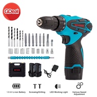 GDeal 12V Cordless Electric Screwdriver Drill Rechargeable Cordless Screwdriver Drill Hand Drill Battery Drill