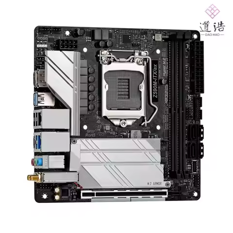 For Asrock Z590M-ITX/AX Motherboard 64GB HDMI M.2 LGA 1200 DDR4 Mini-ITX Z590 Mainboard 100% Tested