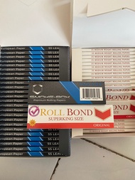 Kertas papir Smoke-box 100mm dan Roll Bond 110mm Premium Tawar Slow Medium Burning Tingwe Bandung