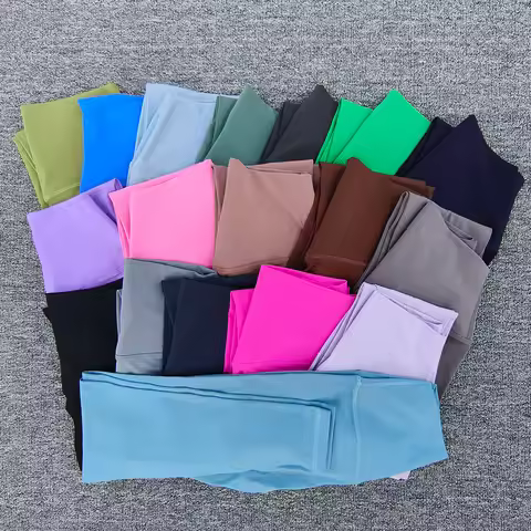 Solid color Naked feeling high waisted yoga pants women's back waist pocket elastic tight fitting gy