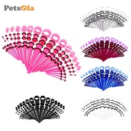 PETSOLA Set of 50 Acrylic Ear Pincher Septum Stretching Kit 14G-00G Body Jewellery