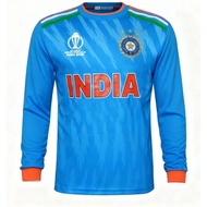 Full Sublimation Material India Cricket World Cup 3D Long Sleeve:O NECK AND POLO COLLAR , Support Na