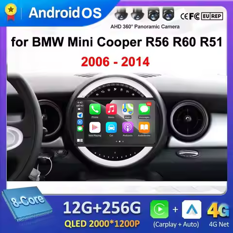 Android 16 Car Audio For BMW Mini Cooper R56 R60 R51 2006 2007 2008 - 2014 Player GPS Navigation Wir