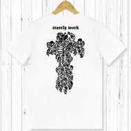 STATELYWORK十字架骷髏頭 男短T恤 黑白二色