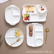 11 Sizes Ceramic Divided Plate Round Dinner Plate Rectangular Compartment Plate 211 Weight Loss Port