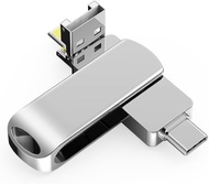 รูปถ่ายติดแฟลชไดร์ฟ USB 1TB สำหรับ iPhone 15 Pro Max,512GB โลหะ3 In 1 USB Type C ทัมป์ไดรฟ์สำหรับแอนดรอยด์หน่วยความจำความเร็วสูงไดรฟ์เก็บข้อมูลสำรองรูปภาพอุปกรณ์เก็บข้อมูลภายนอกสำหรับ iPhone iPad แอนดรอยด์ PC