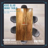 Meja makan kayu balak / dining table wood slab