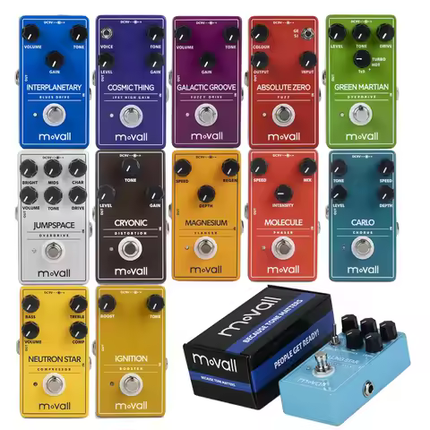 Movall MP-100 to MP-112 Series Effect Guitar Pedal – Compact 11x6x3cm, Aluminum Shell, True Bypass S