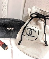 Chanel 時尚裸光系列VIP限定滿額禮抽繩化妝包收納袋