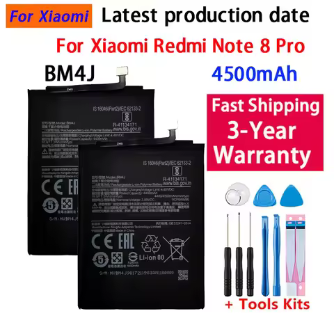 4500mAh BM4J Battery For Xiaomi Redmi Note 8 Pro Note8 Pro 8pro High Quality Replacement Phone Batte