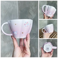 Japan Starbucks Cup 2022 New Year Limited Dharma Pink Gradient Layer Flower Ceramic Cup Mug Water Cup