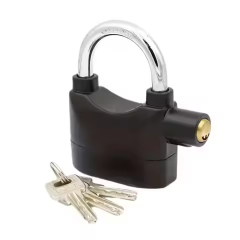 Portable Waterproof Siren Alarm Padlock Anti Theft Heavy Duty Bicycle Lock 110dB High Security Alloy