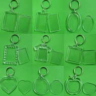 Photo Frame Keychain Acrylic Insert Photo Picture Frame Keyrings DIY Split Ring Keychains