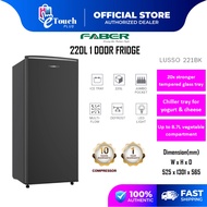 Faber Refrigerator 220L Multi-Flow Single Door Fridge LUSSO 221BK Peti Sejuk 1 Pintu Peti Ais