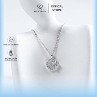 Blue Peach Diamond In Circle V3 DC777 Silver Necklace