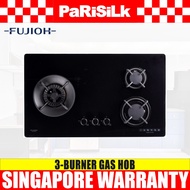 Fujioh FH-GS 5030 SVGL 3 Burner Gas Hob (Toughened Black Glass)