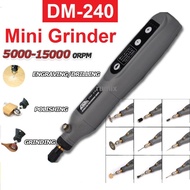 Grinder Mini Listrik Cordless Bor Set 3 Kecepatan Grinding Mesin Poles USB Ukiran Pena Mata Bor Pen