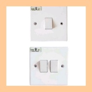 [Ready Stock] HICOOK OKC UMS201 UMS202 1 Gang 1 Way 2 Gang 1 Way Switch Socket