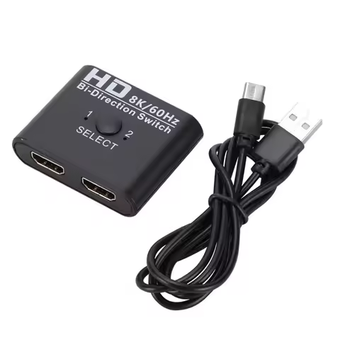 T05C-8K 60Hz HDMI-Compatible Switch Splitter Bi-Direction 1X2/2X1 HDMI-Compatible Switcher 2 In1 Out