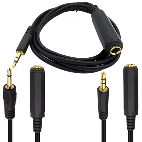 6.35mm Female to 3.5mm Male 3.5 mm Mono to 6.35 6.5 mm Plug Jack Stereo Hifi Mic Audio Extension Cab
