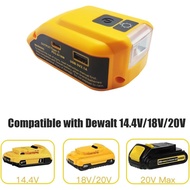 USB Charger Adapter for Dewalt 14.4V/18V/20V Lithium Ion Battery Adapter with USB/USB-C Ports DC Por